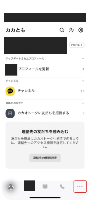 画面下部右端の「…」から「もっと見る」を開く